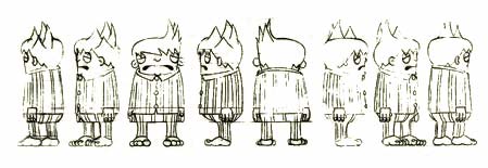 'Minty-Cool, Minty-Cool', bed-head character model sheet