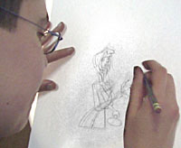 Picture of artist drawing